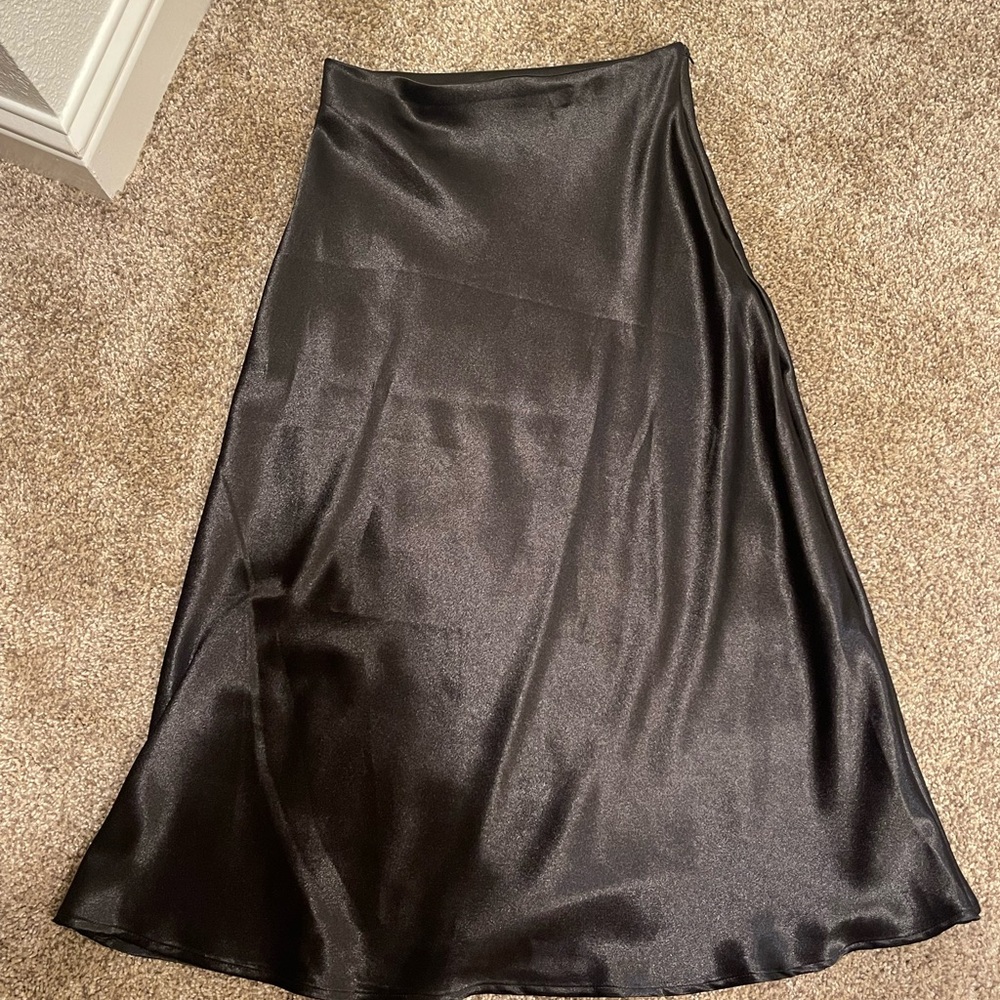 Black Satin Skirt